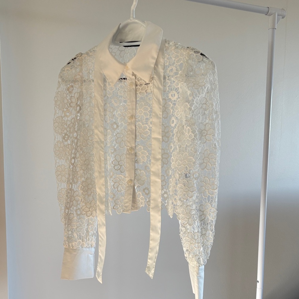 Zara Cream Lace Blouse